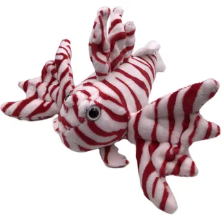 Onwomania Plüschtier Kuscheltier Stoff Tier Rotfeuerfisch Fisch gestreift 22 cm - Rot