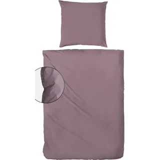 Primera Stone-Washed Flanell unifarben Lila 135 x 200 cm + 80 x 80 cm