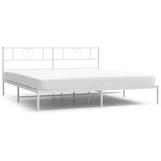 vidaXL Bettgestell mit Kopfteil Metall Weiß 200x200 cm - Weiß