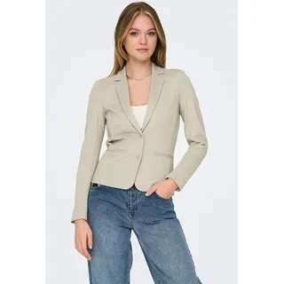 Jerseyblazer ONLY "ONLPOPTRASH – 2-Knopf Blazer mit taillierter Silhouette", Damen, Gr. S, grün (pure cashmere), Milano Rib, Obermaterial: 63% Viskose, 32% Nylon, 5% Elasthan, unifarben, regular fit hüftlang, Blazer Jerseyblazer, regular fit, Milano Rib, Materialmix, Reverskragen, unifarben