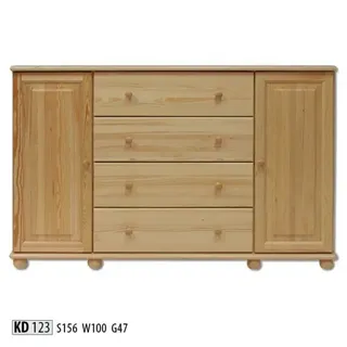 Kommode Anrichte Sideboard Schrank Echtholz Neu JVmoebel - Beige