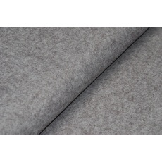 Handwerk Wolle/Viskose Filz Stoff Meliert Grau V1 - grau, 1Mtr - 100cm x 90cm