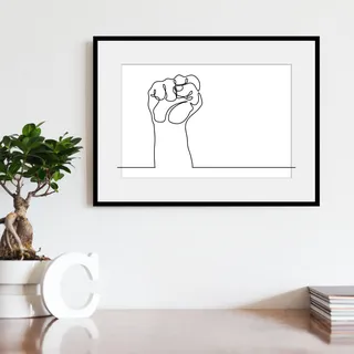 Bild QUEENCE "I want to break free", weiß (farbe rahmen: schwarz, farbe bild(er): weiß), B:50cm H:40cm, Acrylglas, Holz, Papier, Bilder, Bild, HD Premium Poster-Druck inkl. Holzrahmen