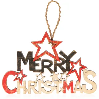 COM-FOUR Hängedeko Weihnachten - Holz-Aufhänger mit Schriftzug - Türschild Christmas aus Holz - Hänger für Türen, Wände, Fenster