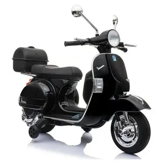 Motorroller Elektro Motorrad Vespa Schwarz Ledersitz Reifen LED - Schwarz