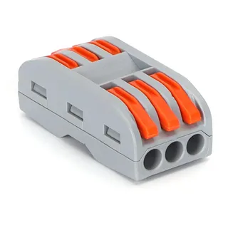 PCT-223 Klemmenblock (2 Stück/Blister) in elegantem Grau und leuchtendem Orange, ideal für sichere und effiziente elektrische Verbindungen, gewährleistet Qualität und Haltbarkeit bei jeder Verwendung.