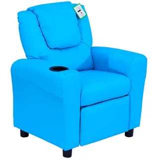 Homcom Kindersessel Minisessel Kindersofa für 3-6 Jahre alt Liegefunktion Blau , Kunststoff , 52x69x62 cm , Babymöbel & Kindermöbel, Babyzimmer, Kindersessel & Kindertische