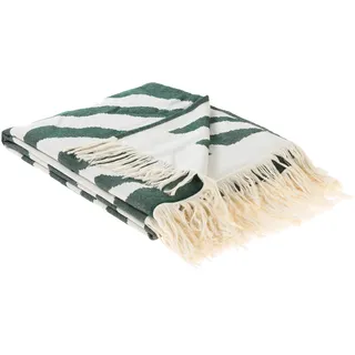 Beliani Bartar Kuscheldecke 130 x 170 cm Grün/Weiß
