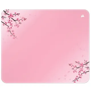 Corsair MM300 Cherry Blossom Mittleres Anti-Fray-Stoff-Gaming-Mauspad – 36cm x 30cm, Textilgewebe, rutschfeste Gummibasis, Verstärkte Genähte Kanten – Rosa