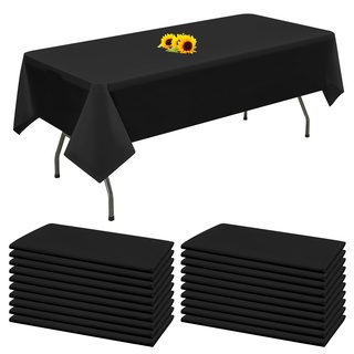 20 Packungen Einweg-Tischdecken Schwarz rechteckige Kunststoff-Tischdecke 137 cm x 274 cm Premium-schmutzabweisende/wasserdichte Tischdecken für Geburtstag,Hochzeit,Party,Grillen,Picknick-Dekoration