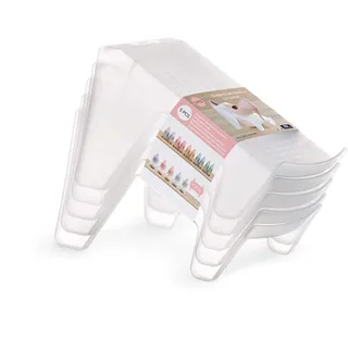 Domopak Living Platzsparende Stufe für Schuhe, weiß 14 x 24,5 x 14 cm( 5 stück)