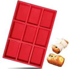 webake Kastenform Brotbackform Klein Silikon Kuchen Backform Rechteckig Mini Brot Silikonform für Brownie, Pralinen, Süßigkeiten, Seife, 31.5 x 21 x 3 cm, Menge: 1 Stück