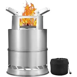 Rauchfreie Feuerstelle, Tragbare Mini Tischkamin aus Edelstahl Betrieben mit Pellets oder Holz Kleine Outdoor Feuerschale Tischfeuer mit Reisetasche für Balkon, Garten, Camping