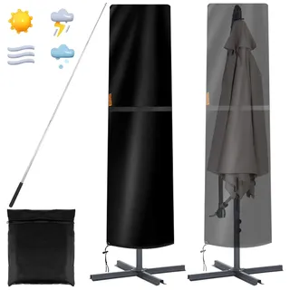 Onlyesh Sonnenschirm Schutzhülle mit Stab, 420D Schutzhülle Sonnenschirm für 2m-4m, Wetterfeste (240 * 60 * 60)