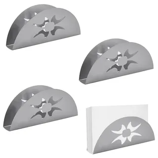 Serviettenhalter, 4 Stück Stainless Steel Napkin Holder, Serviettenspender, Metall Serviettenspender, Retro Überbacken Silber, für Tischdekoration in Restaurant, Café, Hotel oder Küche