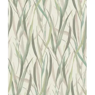 Rasch Tapete 330212 - Vliestapete mit Pflanzen und Gräsern in Grün, Beige aus der Kollektion Paraiso - 10,05m x 0,53 m (LxB)
