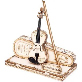 ROKR 3D Puzzle Holz Holzmodelle Bausätze Erwachsene Holzpuzzle Violine Modell Musikinstrumente, Violin Capriccio