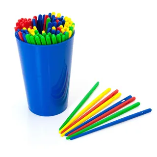 100 bunte Nadeln zum Fädeln, 13cm lang-31769