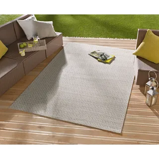 Northrugs In- Outdoor Teppich Coin 160x230cm - Wetterfest Modern Plain Allover Unifarben Design Läufer für Balkon Terrasse Garten Wintergarten Wohnzimmerteppich Wasserfest in Grau