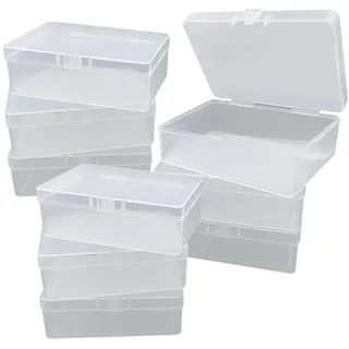 XINGSUI 9 Stück Kleine Aufbewahrungsboxen, Kunststoffbox,für zu Hause,Büro | PS Kunststoff, 10 x 7 x3,5 cm, transparent, kompakt und handlich, wasserdicht, langlebig, zur Aufbewahrung von Gegenständen