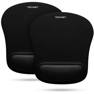 TECKNET Mauspad mit Gelkissen, Memory Foam Mousepad Ergonomisches Wasserdicht Komfort Mausmatte mit Handgelenkpolster Handauflage für Alle Maus Offfice Heim Computer Laptop, 2 Pack