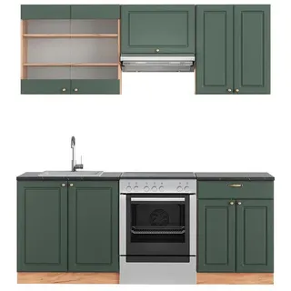 Vicco Küchenzeile Fame-Line 200 cm AP Anthrazit Eiche