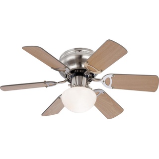 GLOBO Ugo 76 cm Deckenventilator nickel matt/buche/graphit mit Licht