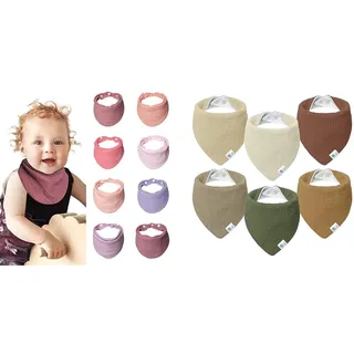 Lulu moon Lätzchen Baby Absorbierende Dreieckstuch & Lätzchen Baby Dreieckstuch Baby Musselin Halstuch Baby für Junge und Mädchen (6 Stück,Tal)