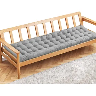 PLULON Graue Gartenbankauflage, 3-Sitzer-Gartenstuhlauflage, Veranda-Schaukelstuhlauflage, Sitzbankauflage, Matte, Möbelauflage für Garten, Terrasse, Rasen, Liegebank, 150 x 48 cm (grau)