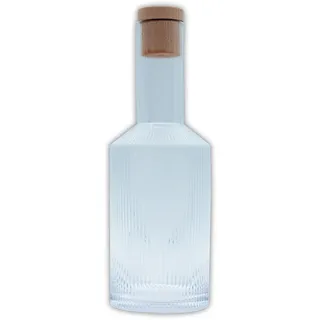 Intirilife Glaskaraffe mit goldenen Rand und Korken - 1.7 Liter Füllmenge - Kristall Krug Karaffe für Wasser Eistee Wein Saft