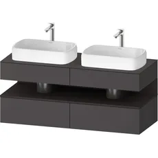 Duravit Qatego Konsolenwaschtischunterbau, 2 Auszüge, 2 Schubkästen, 2 Ausschnitte, 1400x550x600mm, Nische Graphit Supermatt, QA4767080, Farbe: Graphit matt