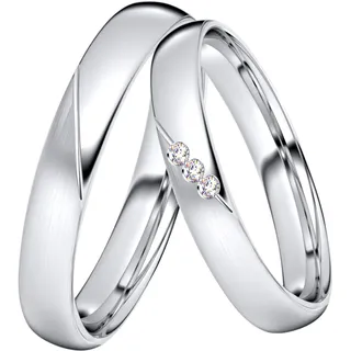 Trauring DOOSTI "Schmuck Geschenk Silber 925 Trauring Ehering Partnerring LIEBE" Gr. 56, silber (silberfarben), Fingerringe, Damen, 56, ohne Zirkonia, Silber 925 (Sterlingsilber), 3,5mm, Trauring, wahlweise mit oder ohne Zirkonia
