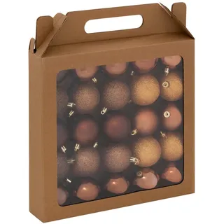 Atmosphera Createur d ́interieur Christbaumkugeln 25er-Set Ø 6 cm , Braun , Kunststoff , 6x7.2x6 cm , Dekoration, Weihnachtsdekoration, Christbaumschmuck