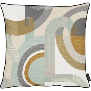 Dekokissen APELT "Arco" Gr. 2, blau (türkis, gemustert), B:45cm H:5cm L:45cm, Polyester, Dekokissen_Sitzkissen_Kissenhüllen, Dekokissen