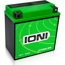 IONI AGM Batterie 12V 9Ah ITX9A-BS Rollerbatterie/Motorradbatterie, wartungsfrei versiegelt vorgeladen kompatibel mit YTZ7S MG7ZS YTZ7S-4 TTZ7S-B YB9-B YTX9A-BS IB9-B 50602