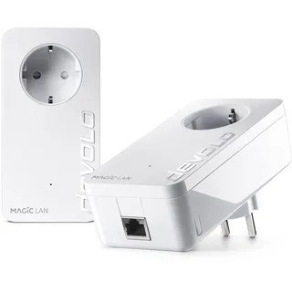 devolo Magic 2 LAN Starter Kit, LAN Powerline Adapter: bis zu 2.400 Mbit/s, 1x Gigabit LAN Anschluss, ideal für Homeoffice, dLAN 2.0, weiß