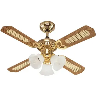 Westinghouse Princess Trio 105 cm Deckenventilator eiche/rattan/mahagoni mit Licht