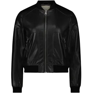Sommerjacke AMBER & JUNE "Übergangsjacke mit Kragen", Damen, Gr. 42, schwarz, Obermaterial: 100% Polyurethan PU., Jacken Sommerjacke