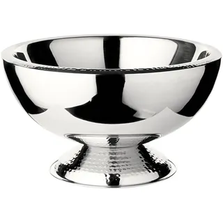 Edzard Champagnerkühler Till (Ø 43 cm, H 24 cm), Edelstahl doppelwandig, gehämmert, für 6 Flaschen – Sektkühler groß, Flaschenkühler, Weinkühler, Getränkekühler, Schale für Sekt & Eiswürfel
