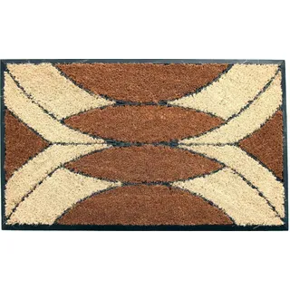 Premium kokos Fußmatte | Kokosnussmatte mit rutschfestem PVC | Fußwischer für den Eingangsbereich | für den Außen- und Innenbereich | 45 x 75 cm