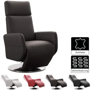Cavadore Fernsehsessel Cobra Leder 71 x 108 x 82 cm Mokka mit Liegefunktion