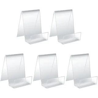 5 Stück Durchsichtige Acryl Buchständer, Tischständer Schräg, Tablet Halter Buchstützen, Staffelei Aufsteller Ständer Zum Anzeigen von Fotos, Büchern, Musik, Kunsthandwerk