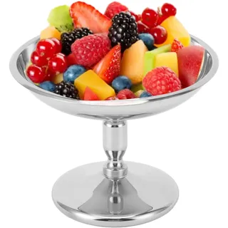 Hapivida Eisbecher Ø 10cm Vintage Edelstahl Dessertschale Cocktail Gläser Dessertschale mit Fuß, Ice Cream Sundae Dessertgläser für Obst Salat Joghurt und Fruchtpudding, für Hochzeiten, Partys