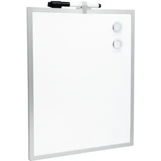 raylu paper Raylu Paper® - Kleiner magnetischer Whiteboard mit Aluminiumrahmen für Zuhause und Büro, inkl. schwarzem Marker mit Radiergummi, Magnet und Pads zur Wandmontage (35 x 28 cm)