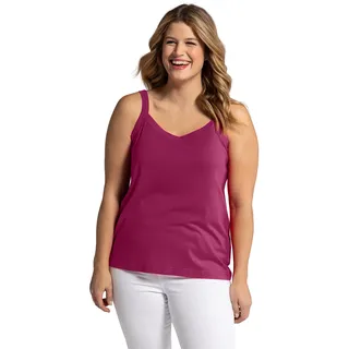 Ulla Popken Damen Spaghetti-Top Top, magnolienrot, 62-64