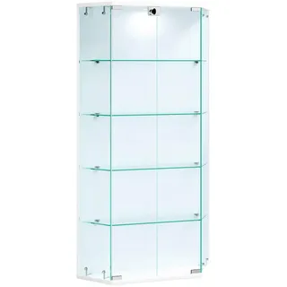 VCM Vitrine Benila L 83 x 17 x 114 cm Weiß