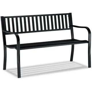 Relaxdays Gartenbank 127,5 x 59,5 x 82 cm schwarz