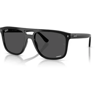 Ray-Ban RB2213CH Polarisierte quadratische Sonnenbrille für Herren und Damen, Schwarz/Polarisiertes Dunkelgrau, M/L/XL