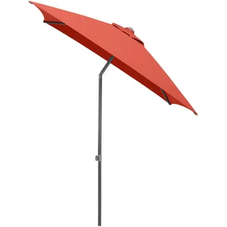 Kettler Sonnenschirm , Anthrazit, Terracotta , Textil , 200x200 cm , 360° drehbar, höhenverstellbar, lichtecht, Knickgelenk, regenabweisend, rostfrei, stabile Strebegelenke, U-Profil-Streben, UV-beständig, wetterfest, mit Belüftung, geeignet für Balkon , Sonnenschutz, Sonnenschirme