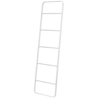 Sealskin Brix Handtuchleiter, Deko-Leiter zum Aufbewahren von Handtüchern, Zeitschriften etc., schwere Ausführung, pulverbeschichtetes Metall, Handtuchständer freistehend, Weiß, HxB: 170x50 cm